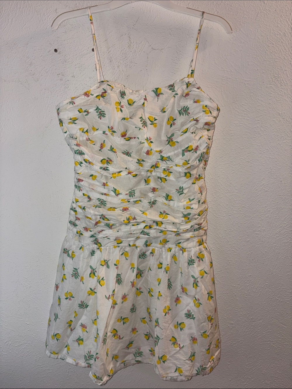 Marshalls White Lemon-Print Mini Dress